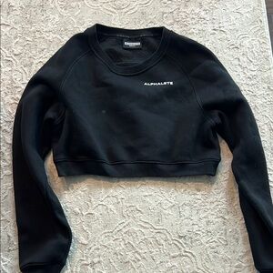 Alphalete Black Fitted Crop Sweatshirt